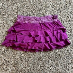 Lululemon Athletica Purple Ruffled Mini Skirt